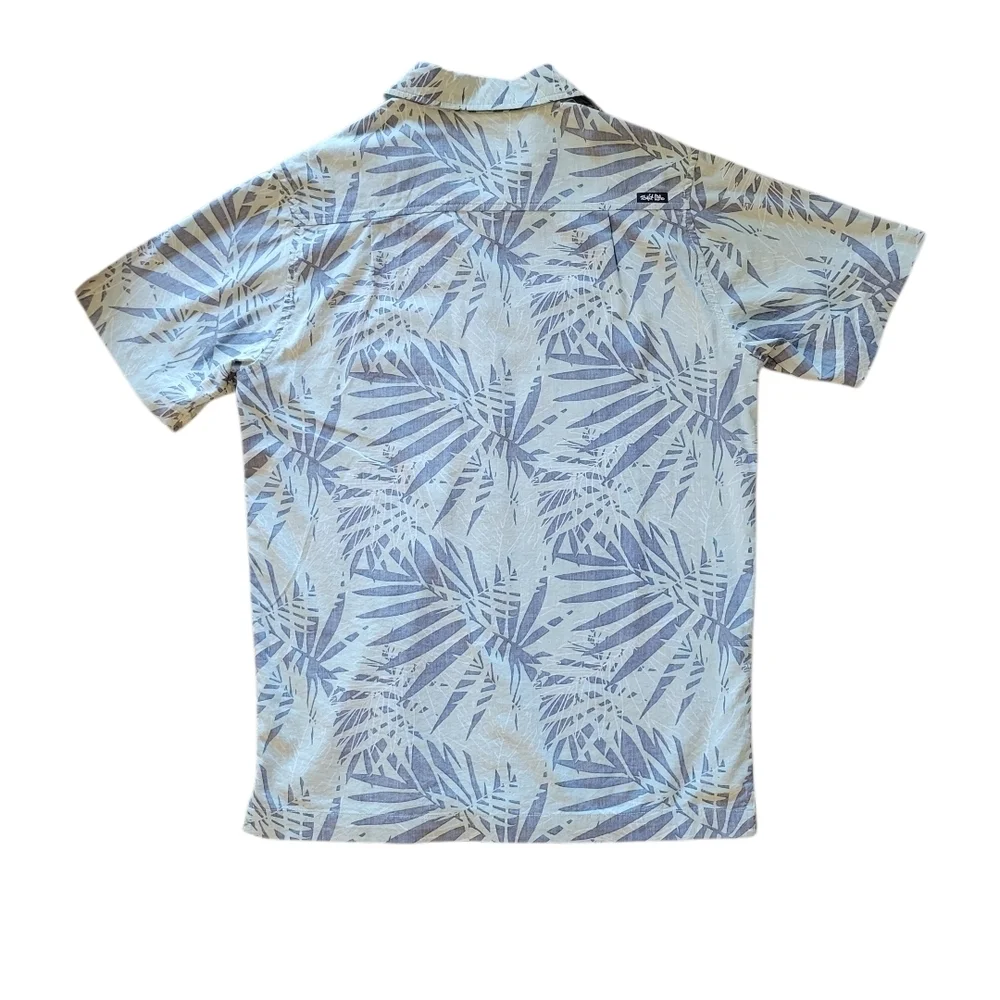Salt Life Green and Blue Leaf Print Shirt